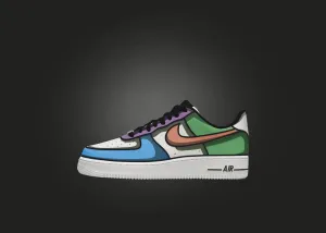 Cartoon Shade Blue Color Mix - Custom Air Force 1s