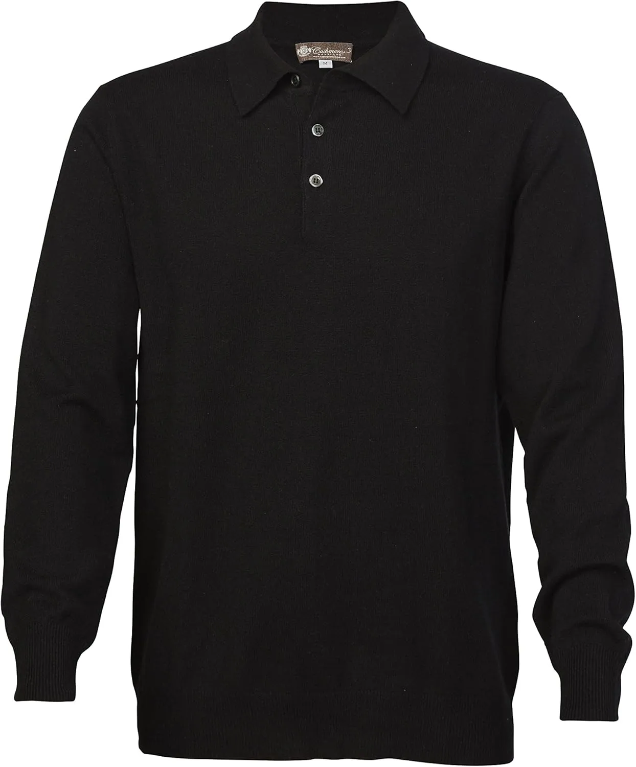 Cashmere Boutique 100% Pure Cashmere Polo Pullover Sweater for Men – Polo Neck, Long Sleeve, Lightweight, Soft & Warm Sweater