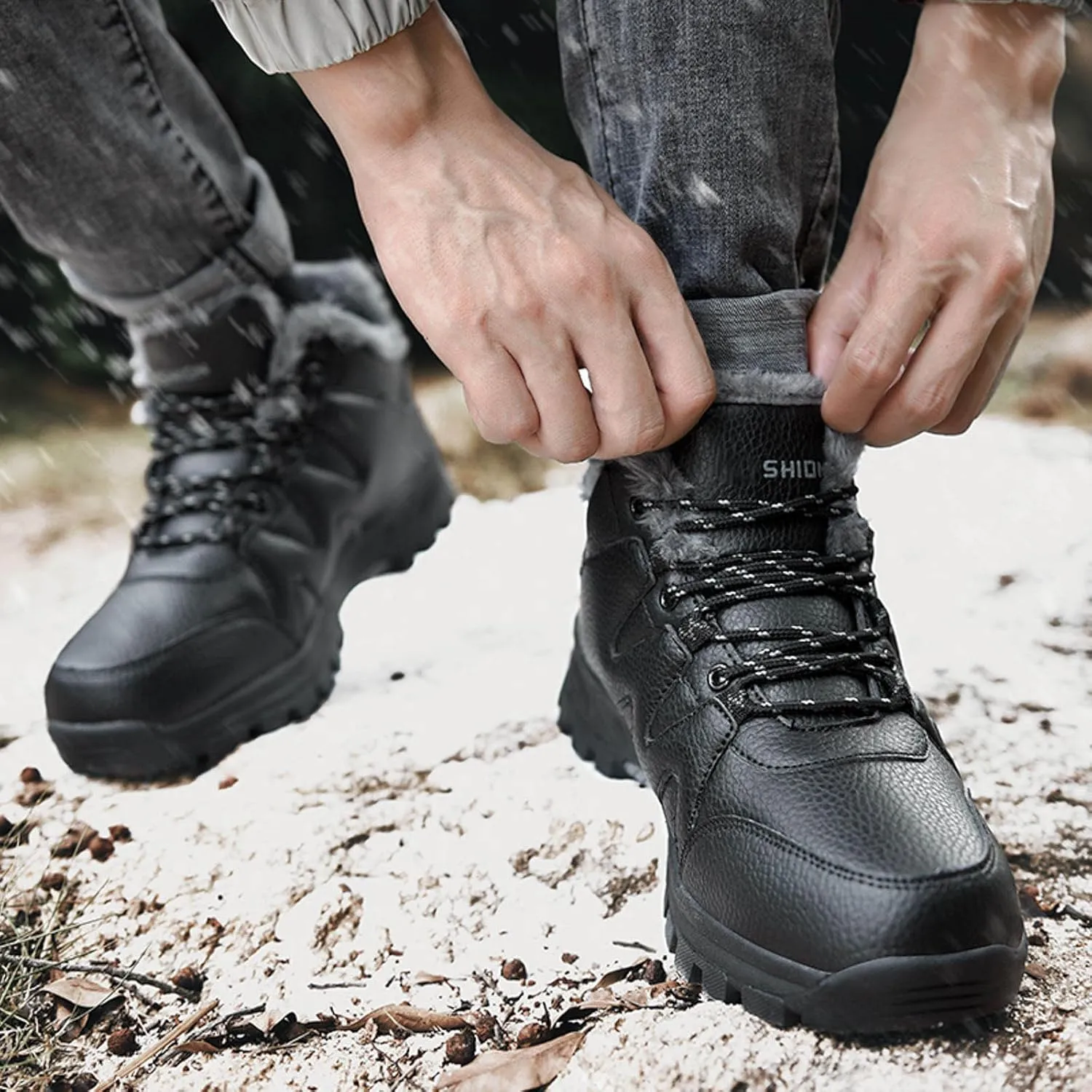 Casual Shoes for Men Soft Cushions Athletic Hiking Mountaineering Solid Color Lightweight Mens Sneaker