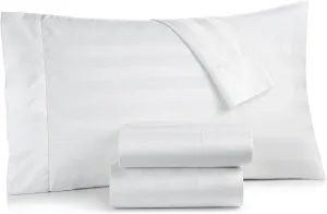 Charter Club Damask Stripe King 4-Pc Sheet Set, 550 Thread Count Pure Supima Cotton (White)