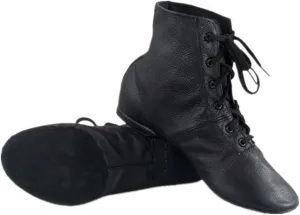 Cheapdancing Men’s Practice Dancing Shoes Soft Leather Flat Jazz Boots (6 D US) Black