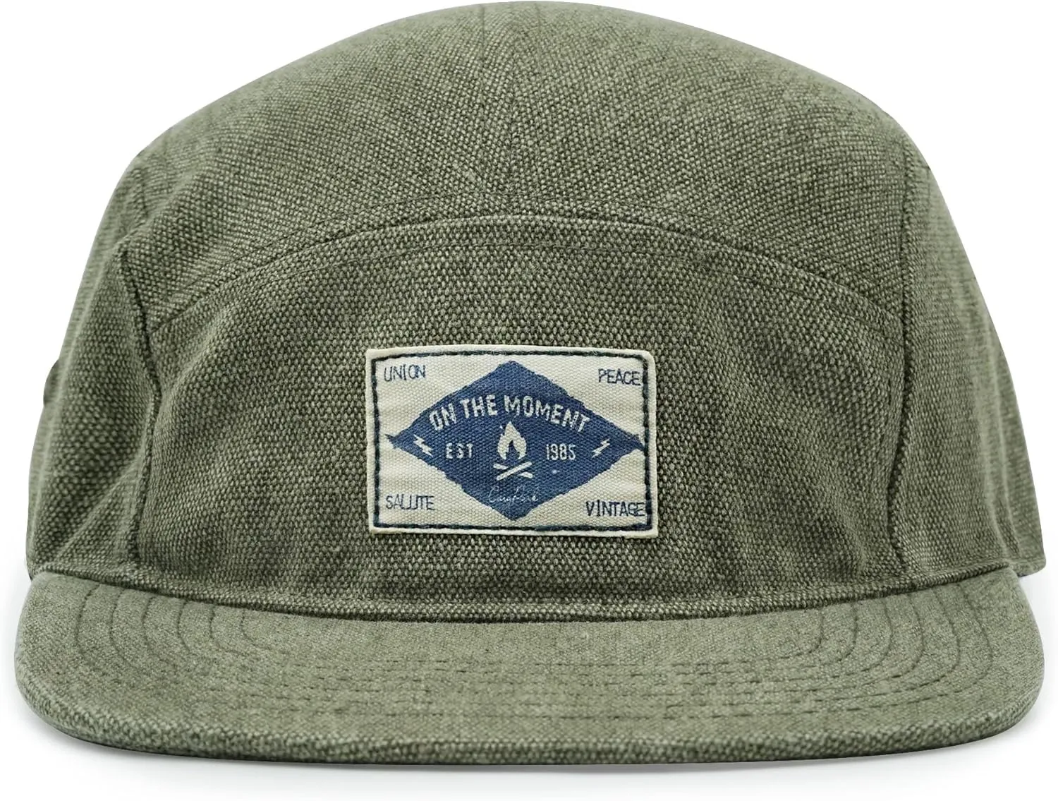 CLAPE Snapback 5 Panel Hat for Men Women Washed Cotton Flat Bill Baseball Cap Strapback Hip Hop Biker Board Cap