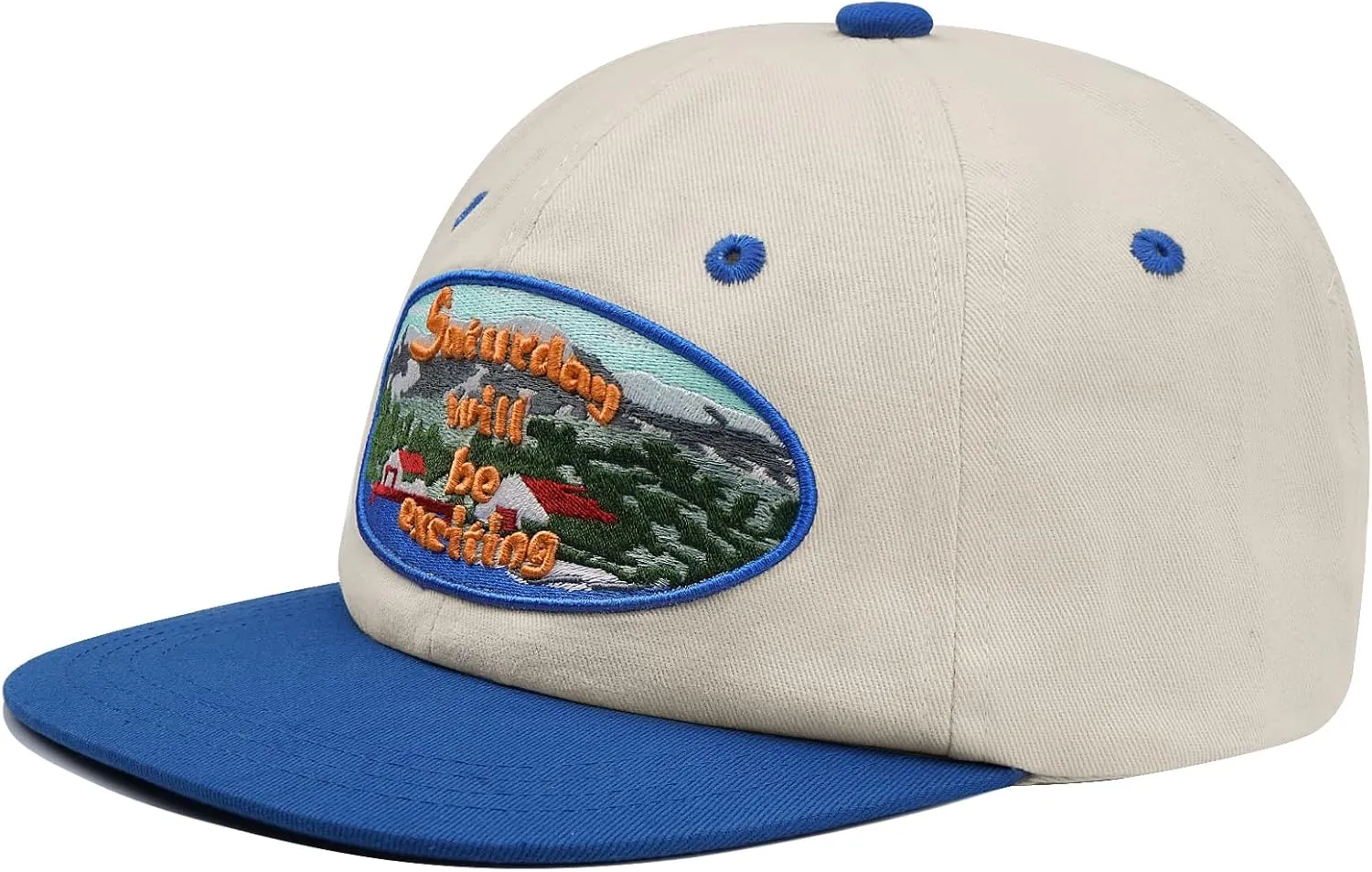 CLAPE Vintage Snapback Hat Flat Bill Unstructured Baseball Cap Soft Cotton Dad Hat Street Hip Hop Camp Trucker Hat