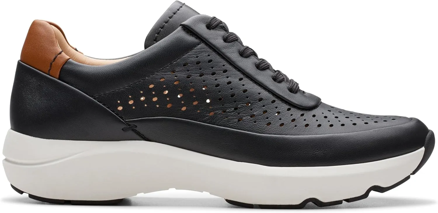 Clarks Women's Tivoli Grace Trainers, Black (Black Leather), 37