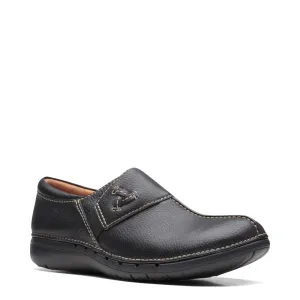 Clarks Women's Un Loop Ave Smooth Leather Slip On (Black)