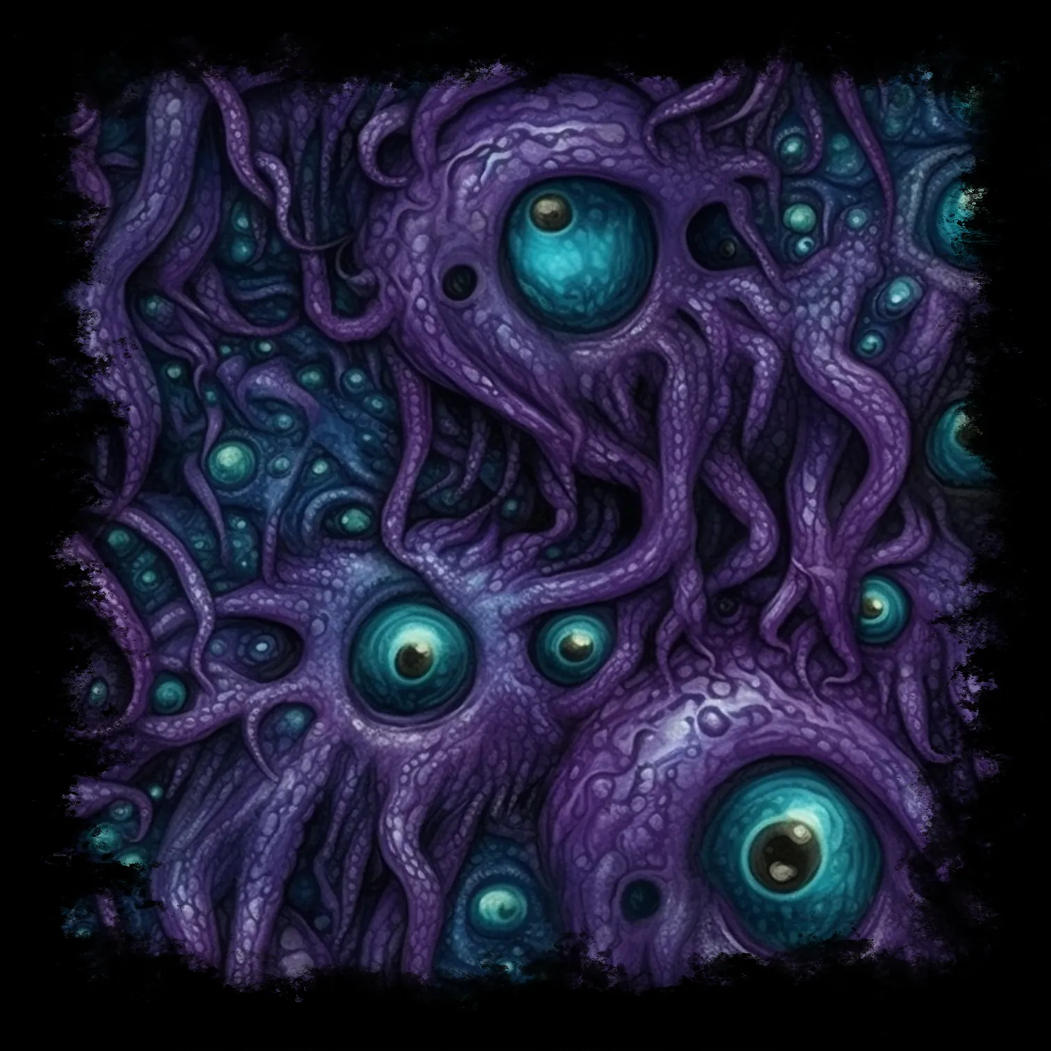 Classic sneakers Purple Tentacloid with Eyes