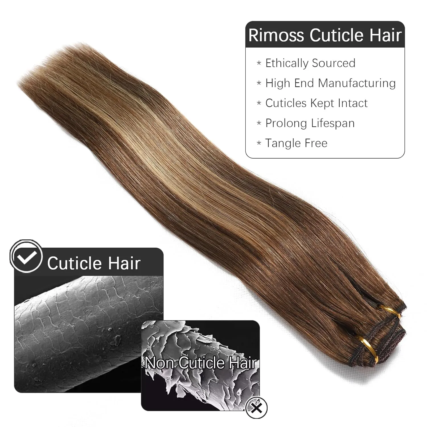 Clip in Hair Extensions Real Human Hair - 120g 20 Inch 7pcs, Ombre Chocolate Brown to Caramel Blonde Balayage - Soft Remy Human Hair Clip ins Extensions Straight for Women (20 Inch)