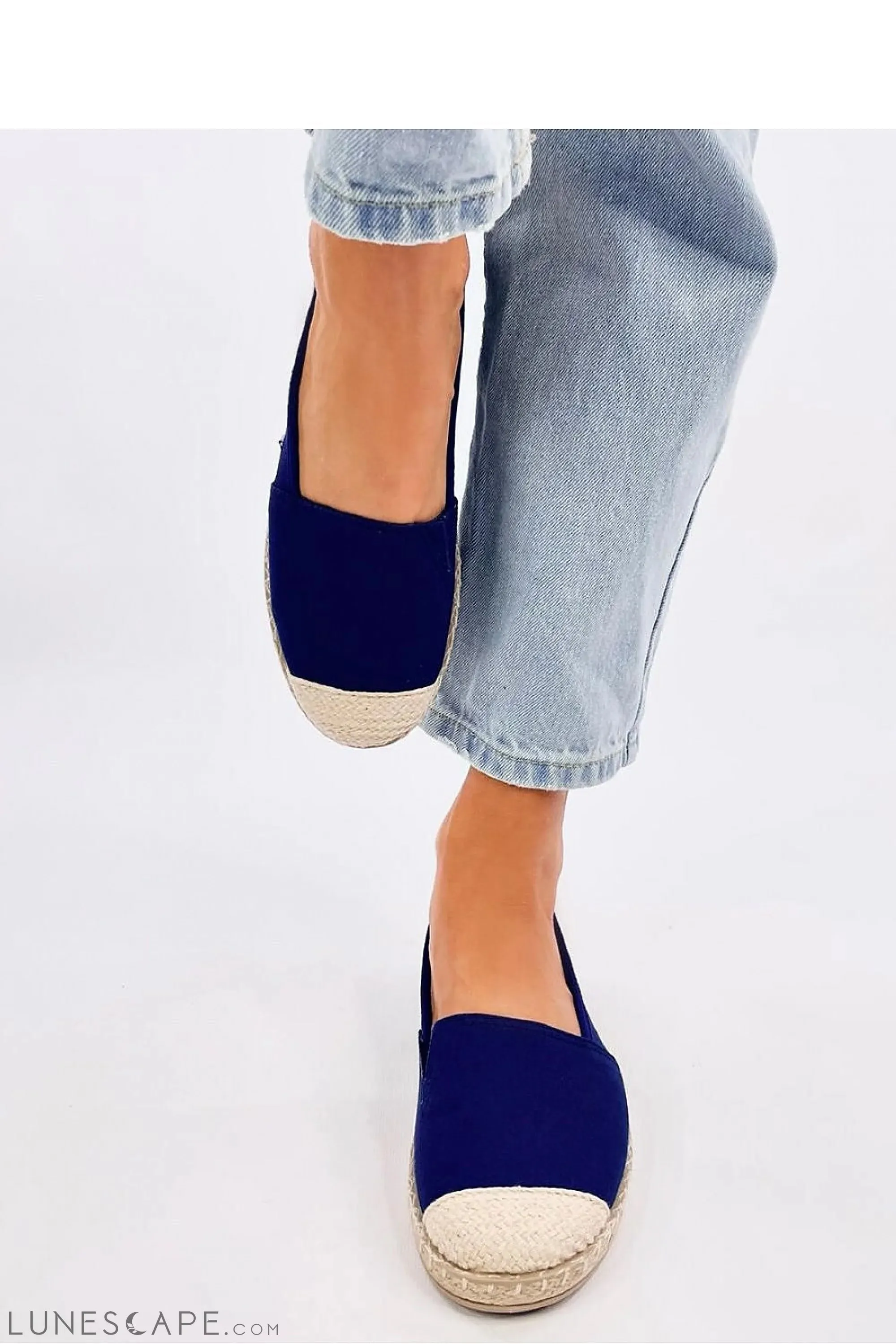 Cobalt Blue Canvas Espadrilles with Ivory Jute Cap Toe