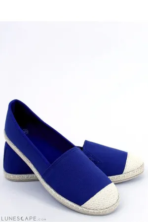 Cobalt Blue Canvas Espadrilles with Ivory Jute Cap Toe