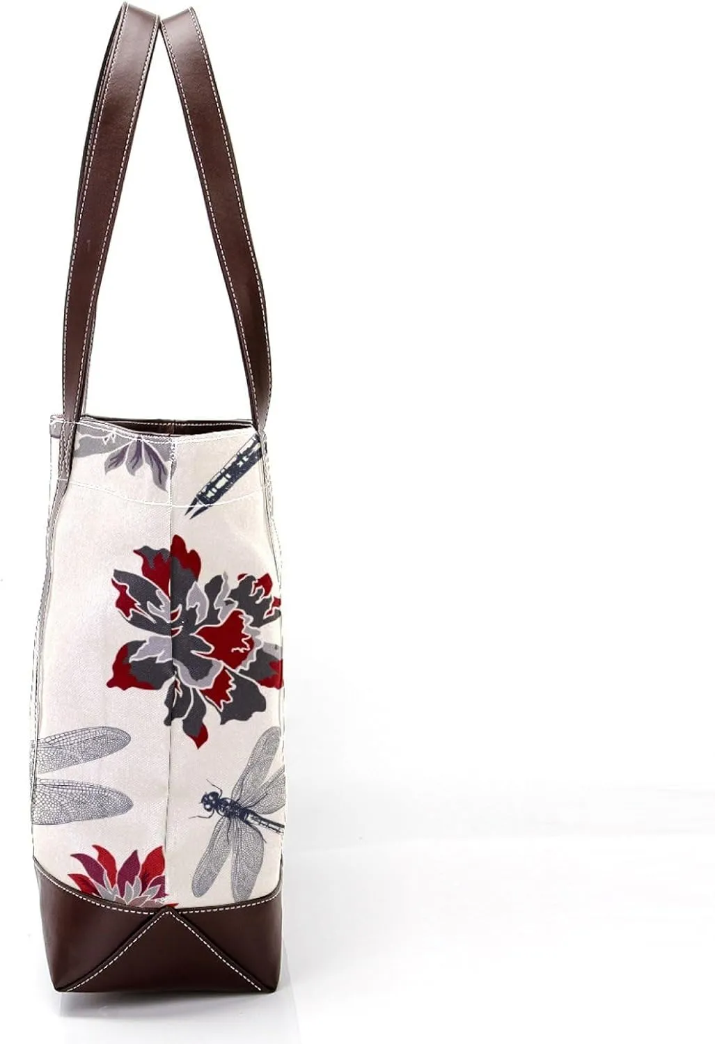 Colorful Dragonfly Shoulder Purses for Women Large Soft Washed Leather Purses and Durable Handbags