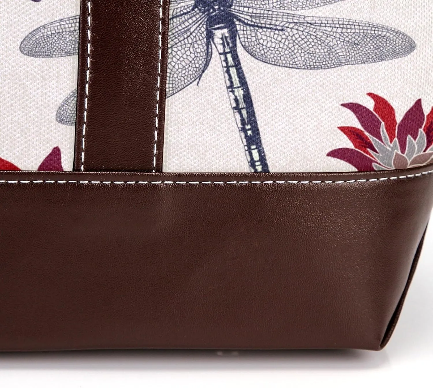 Colorful Dragonfly Shoulder Purses for Women Large Soft Washed Leather Purses and Durable Handbags