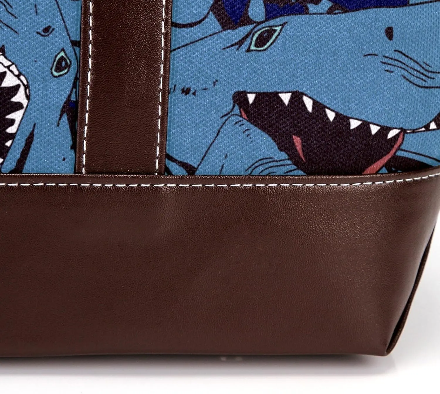 Colorful Ocean Shark Shoulder Purses for Women Large Soft Washed Leather Purses and Durable Handbags