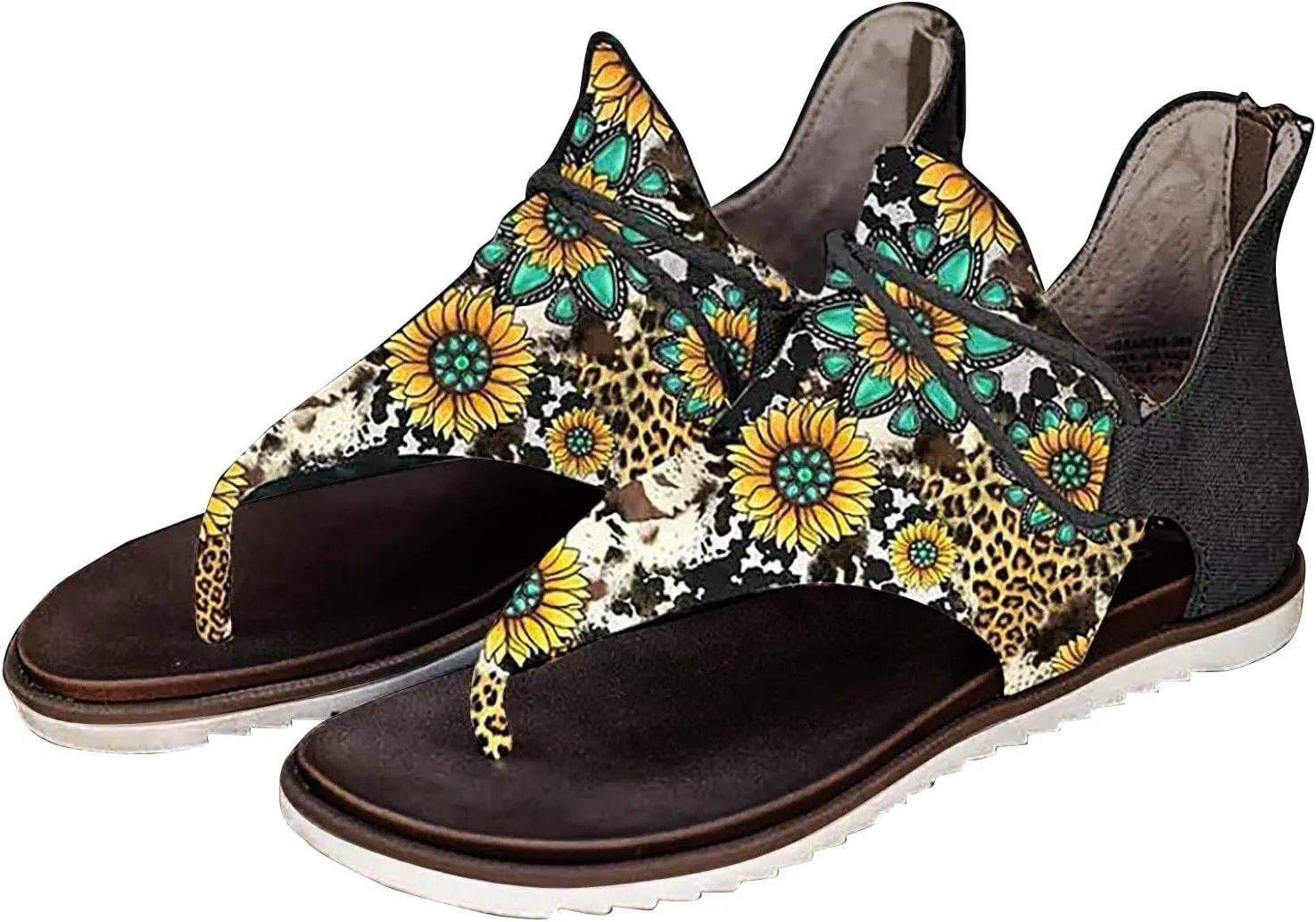 Comfortable Sandals for Women Slip on Comfortable Women's Slippers Retro Large Size Bohemia Summer Beach Shoes