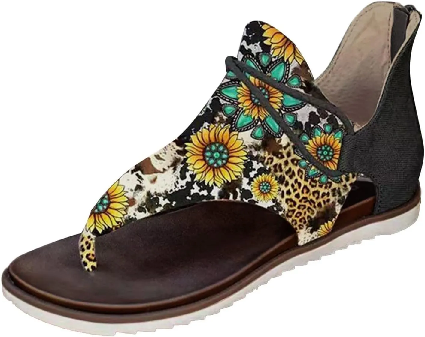 Comfortable Sandals for Women Slip on Comfortable Women's Slippers Retro Large Size Bohemia Summer Beach Shoes