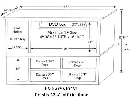 Contemporary Mission Media Cabinet With Stereo Cabinet
