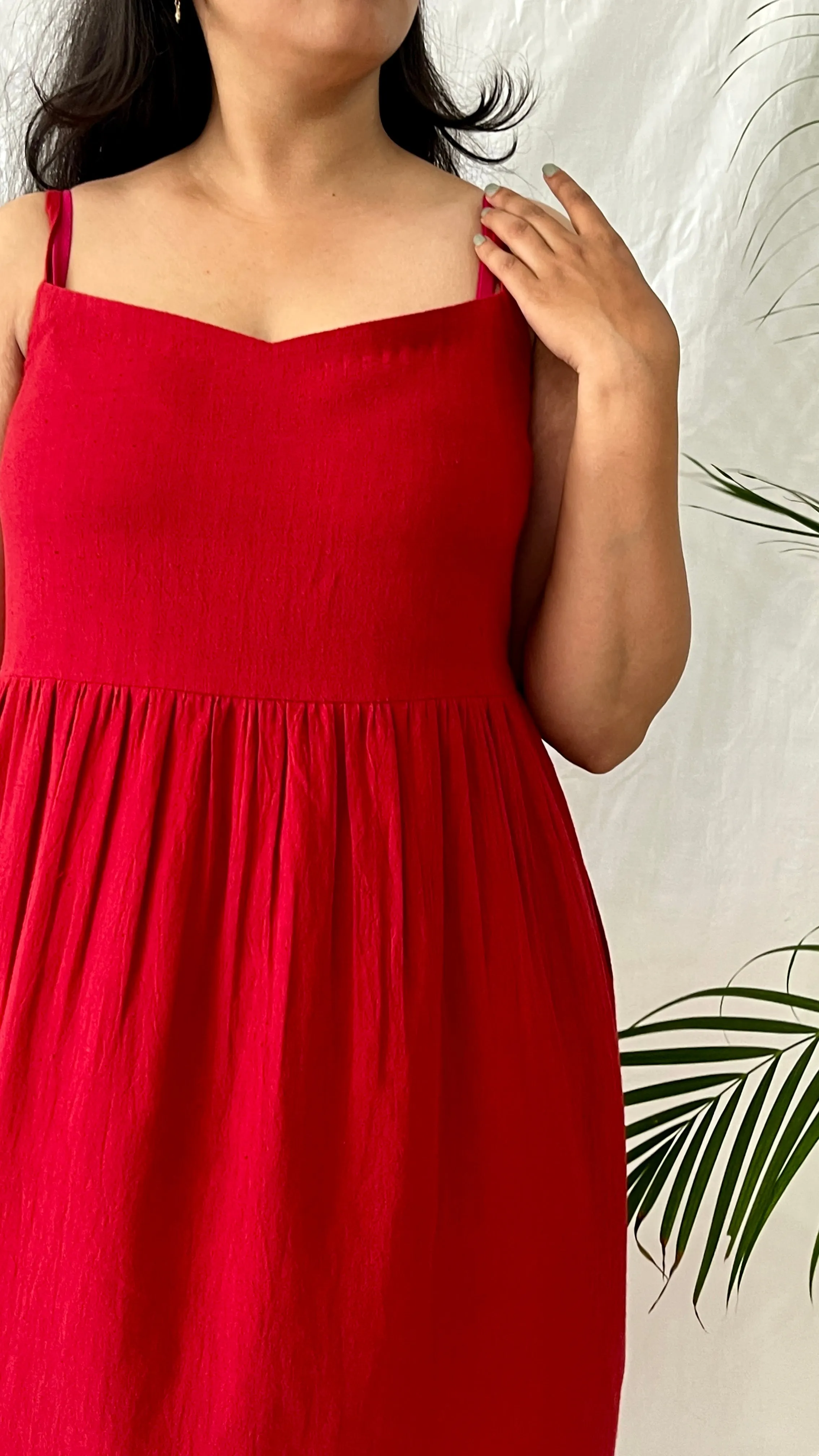Crimson Breeze Slip Dress