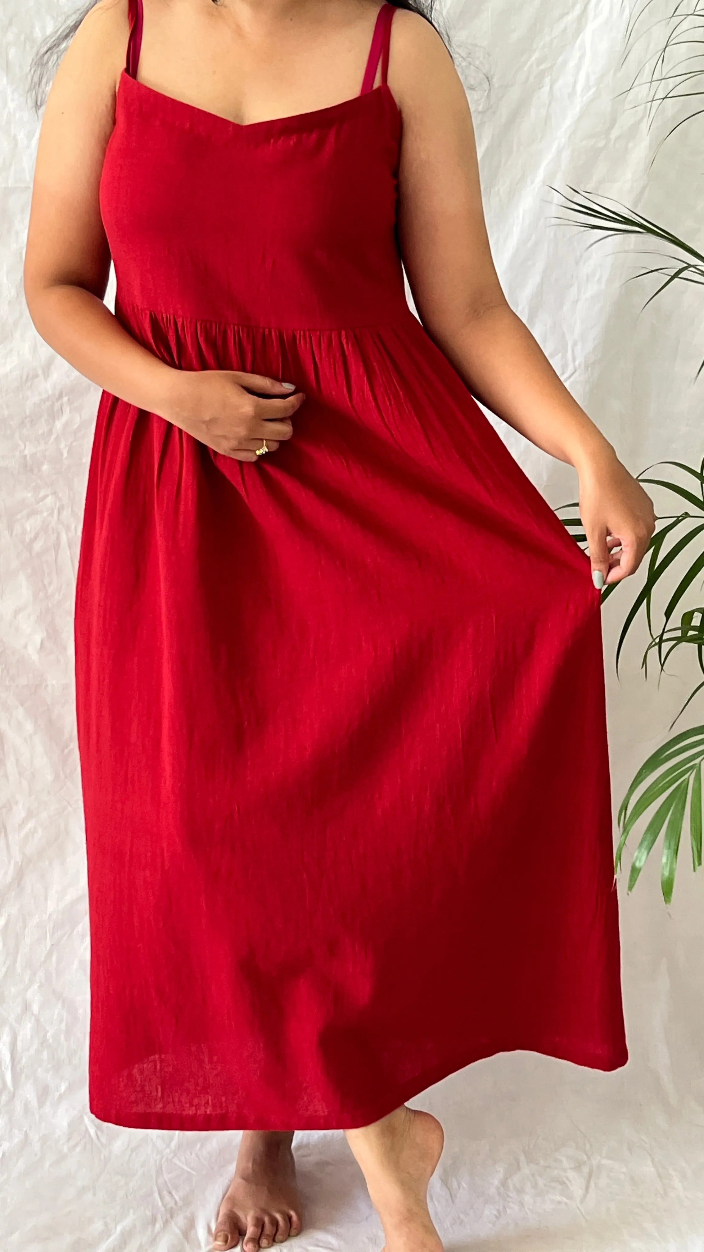 Crimson Breeze Slip Dress