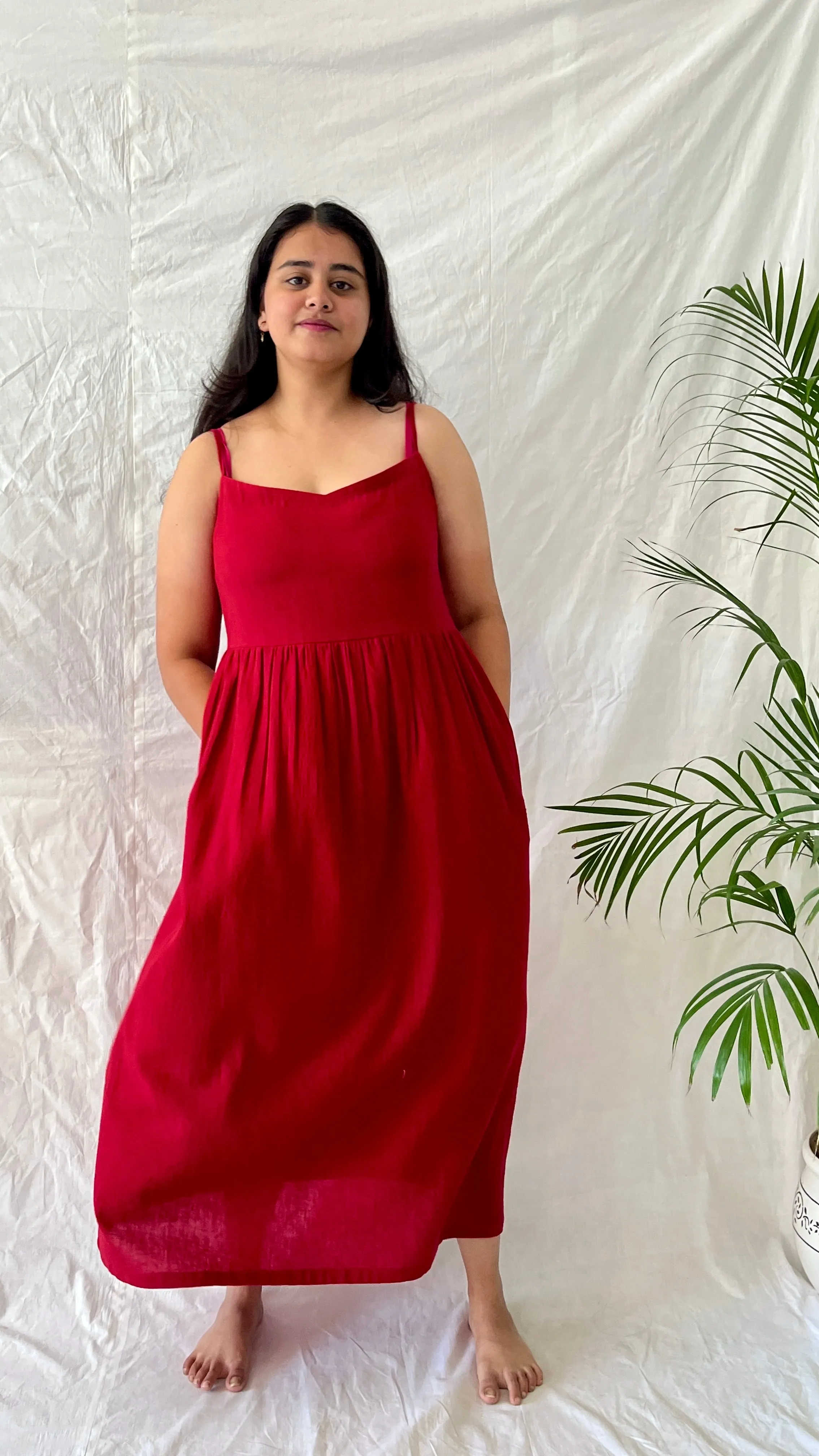 Crimson Breeze Slip Dress
