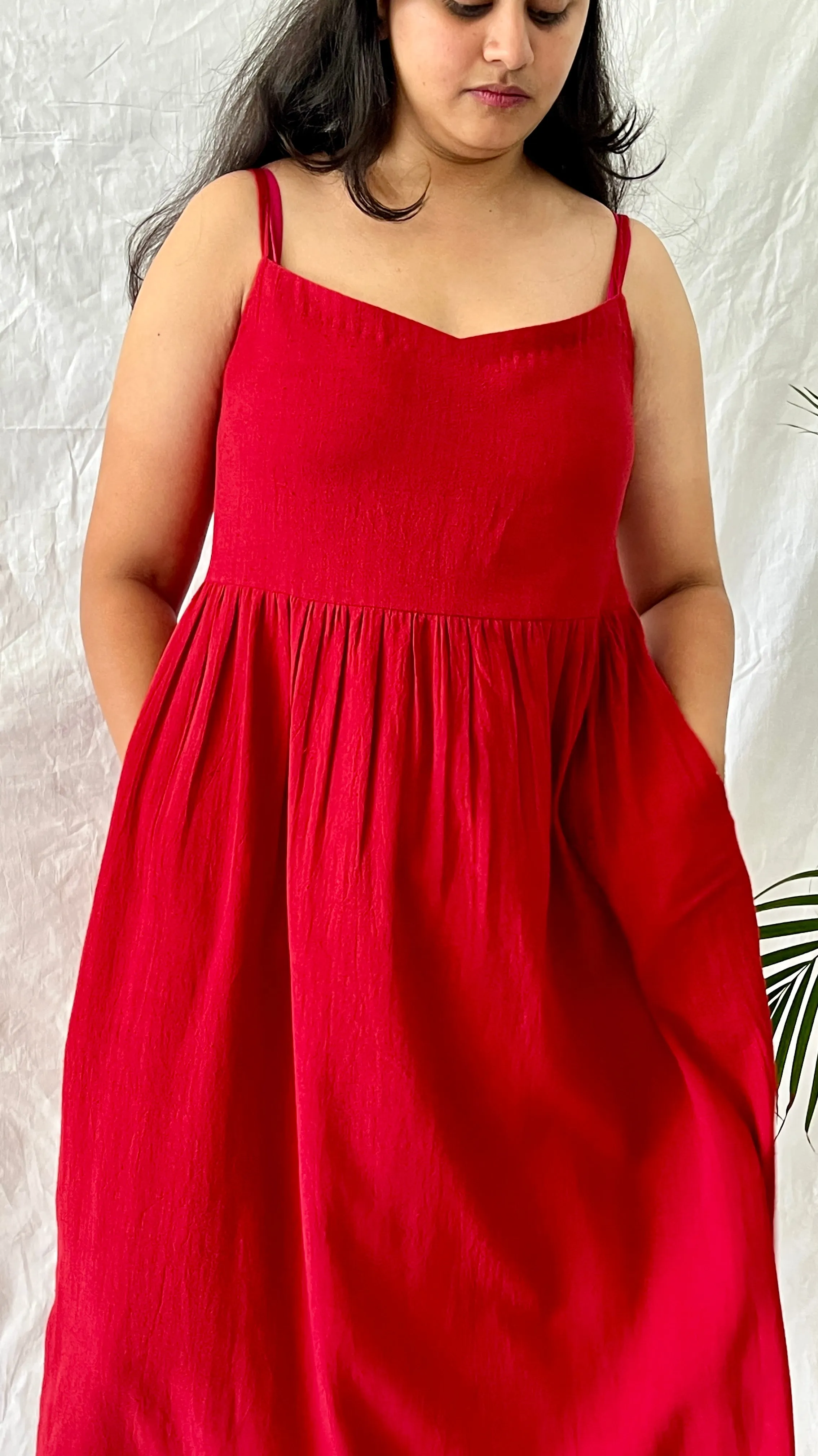 Crimson Breeze Slip Dress