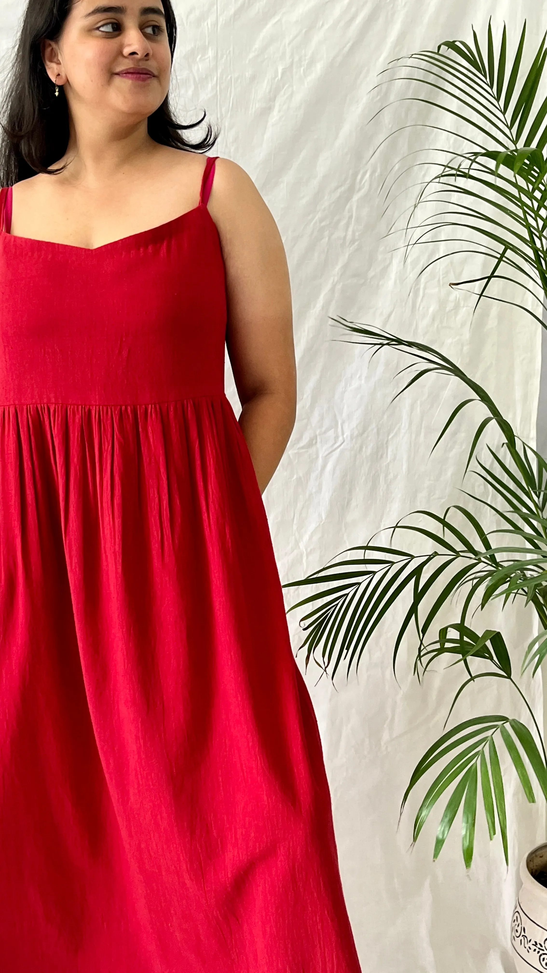 Crimson Breeze Slip Dress