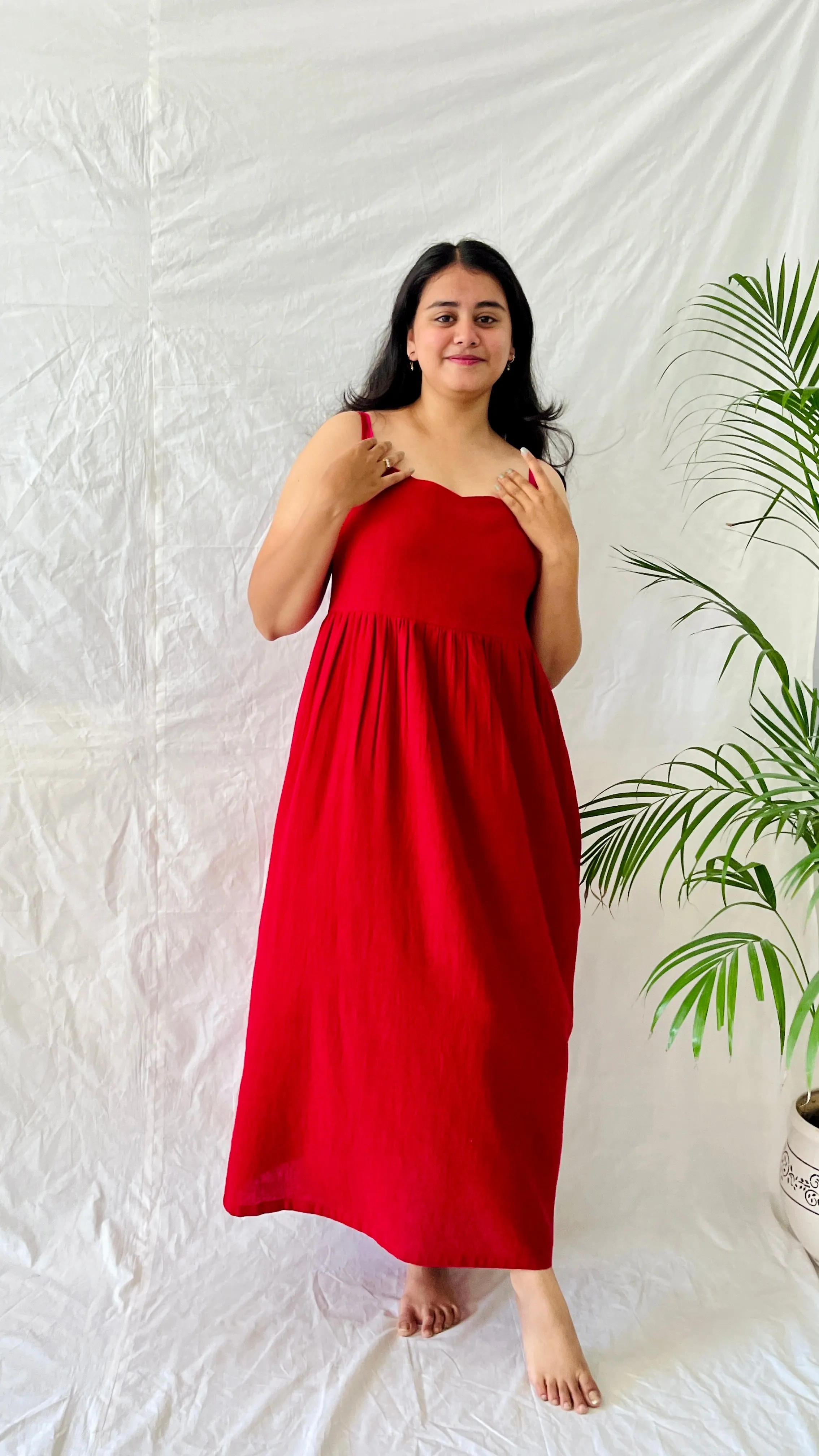 Crimson Breeze Slip Dress