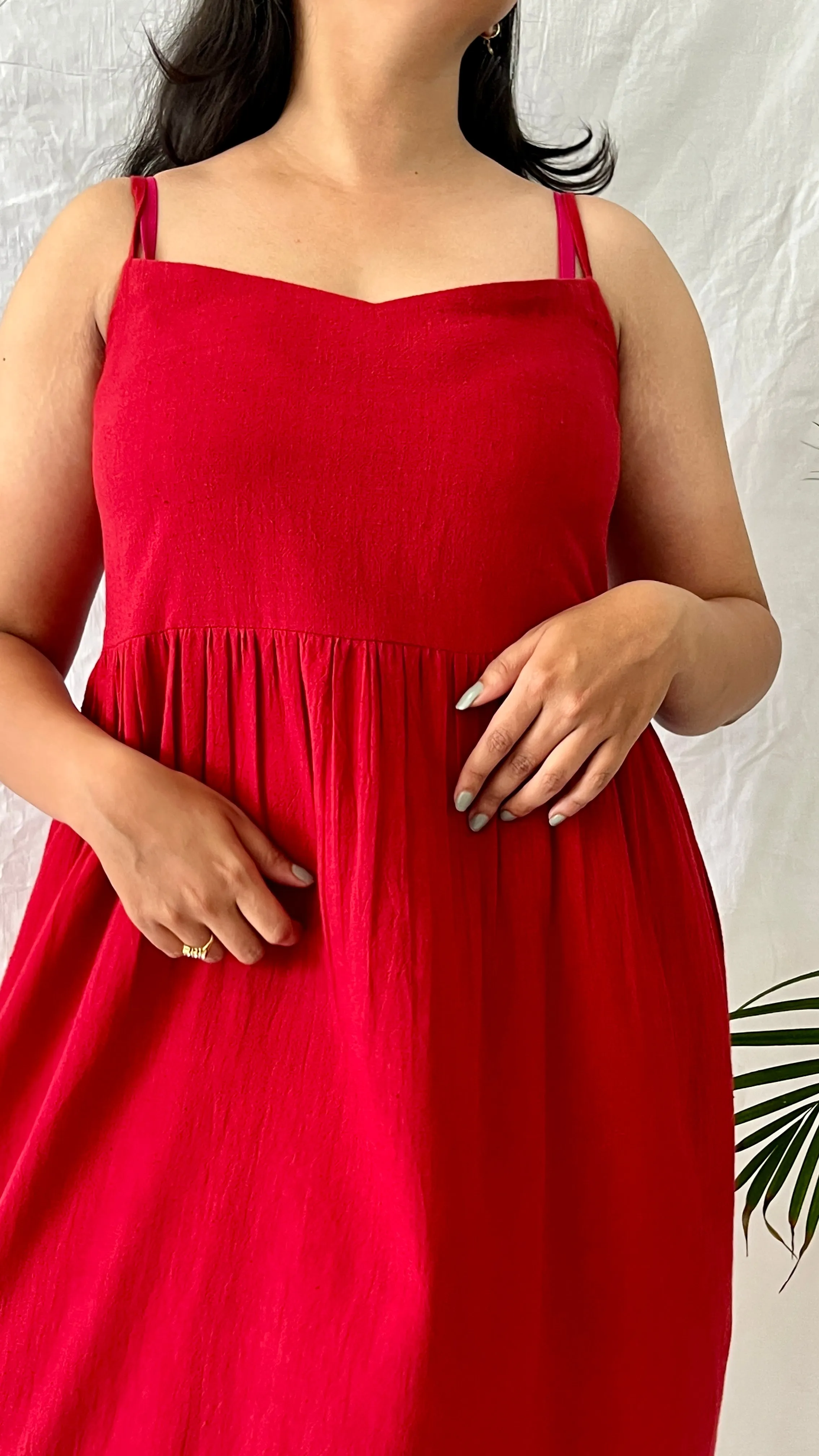 Crimson Breeze Slip Dress