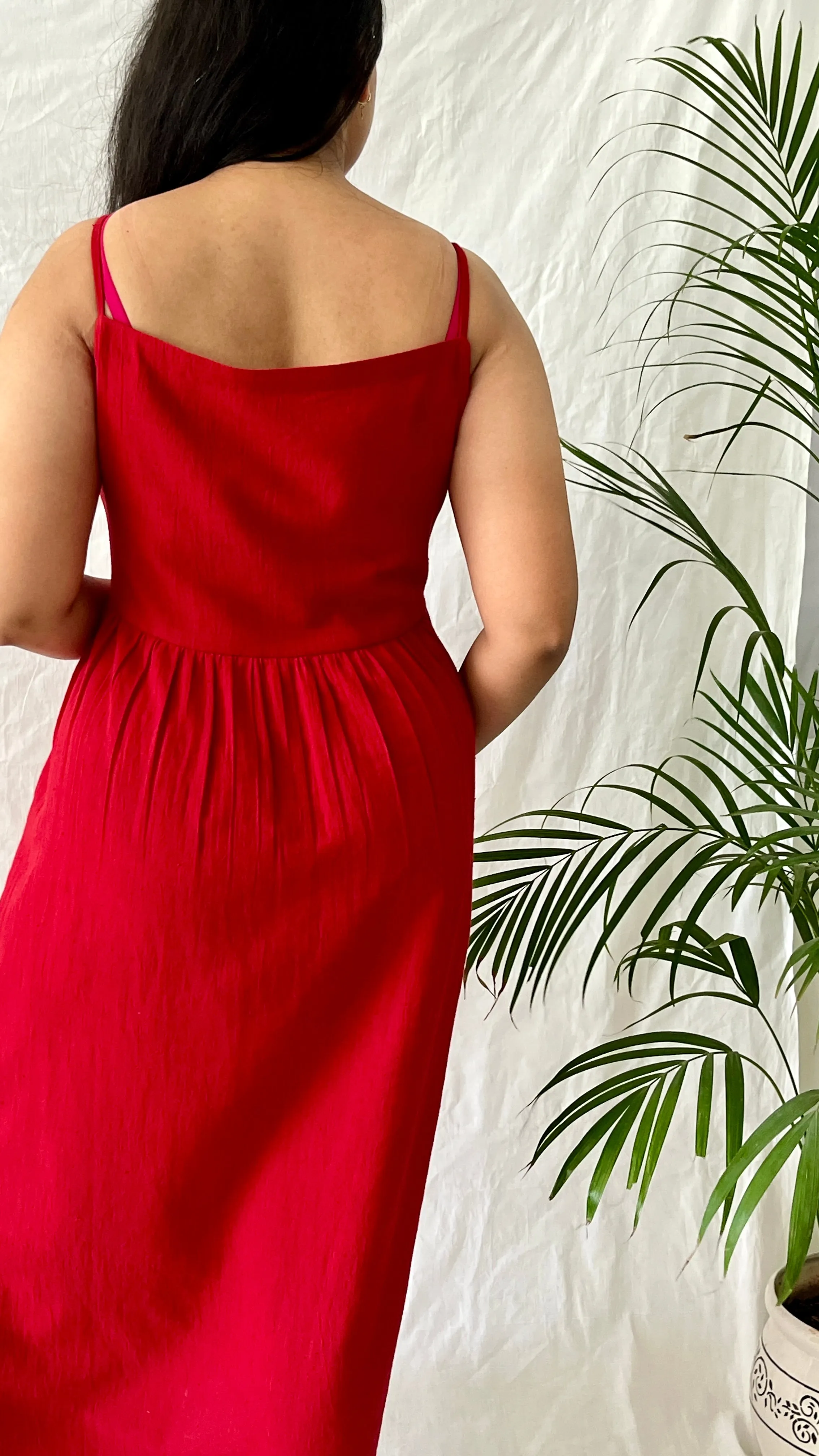 Crimson Breeze Slip Dress