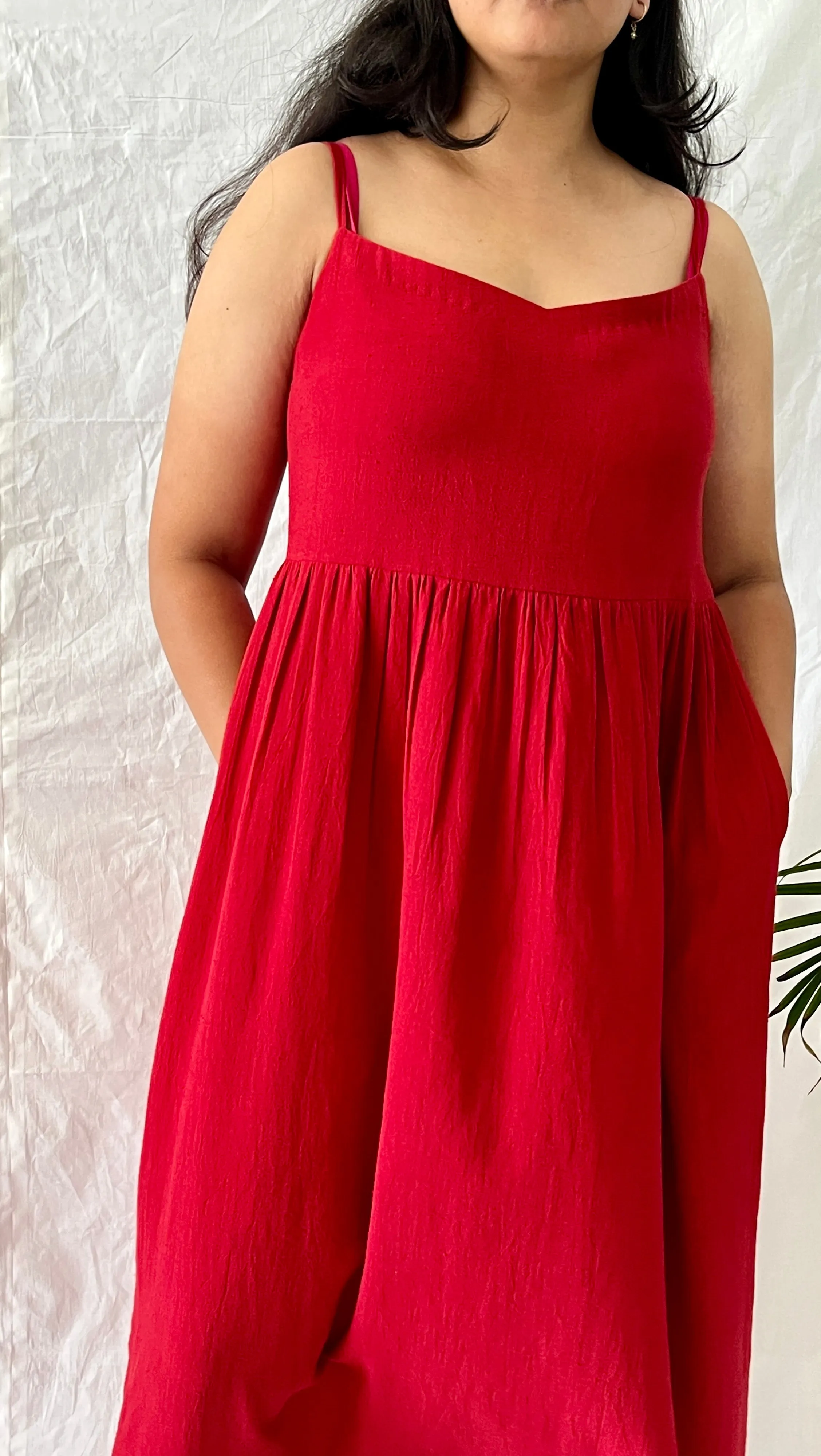 Crimson Breeze Slip Dress