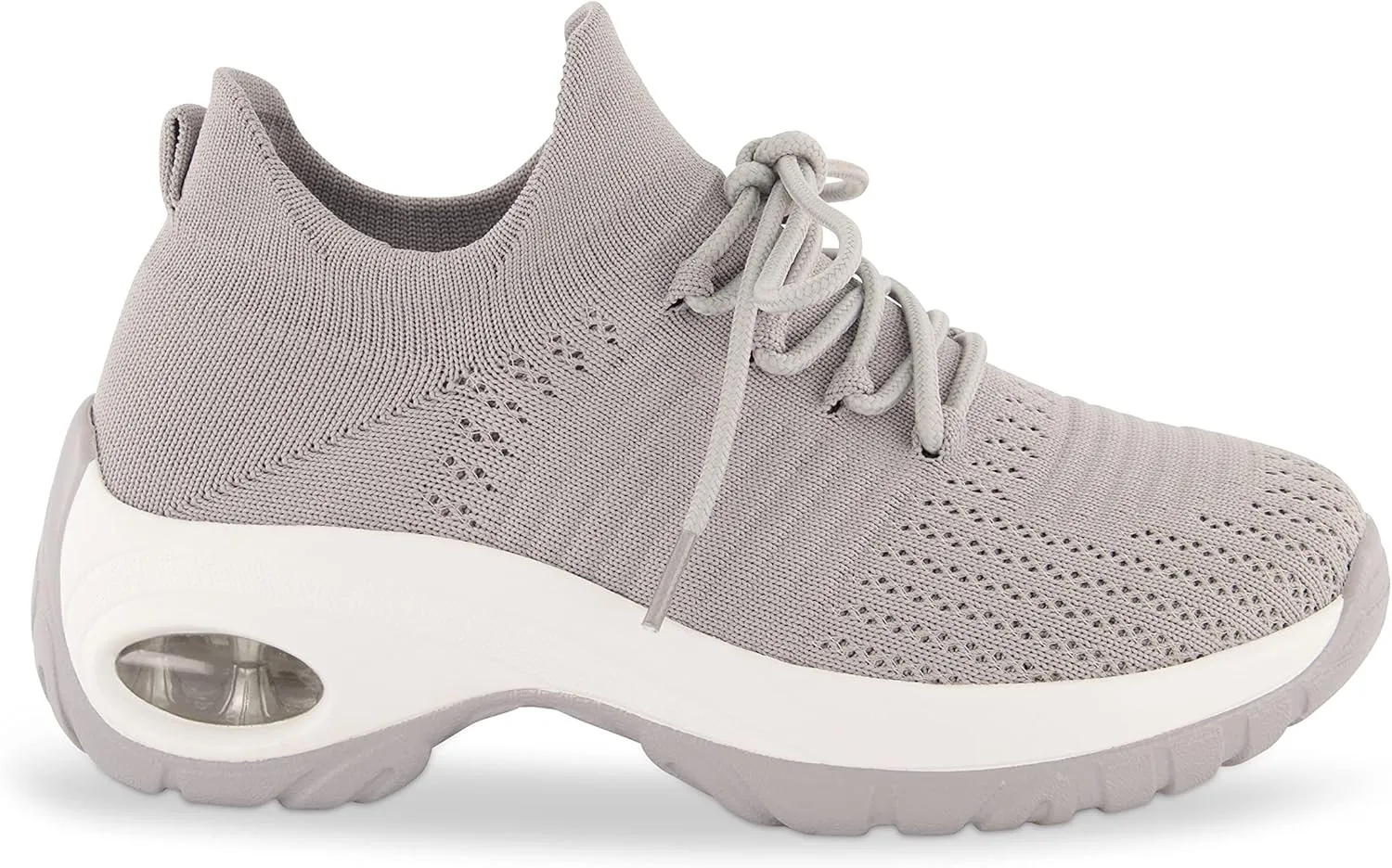 CUSHIONAIRE Women's Blaze Stretch Knit Slip on lace Sneaker  Memory Foam & LiteSole Technology