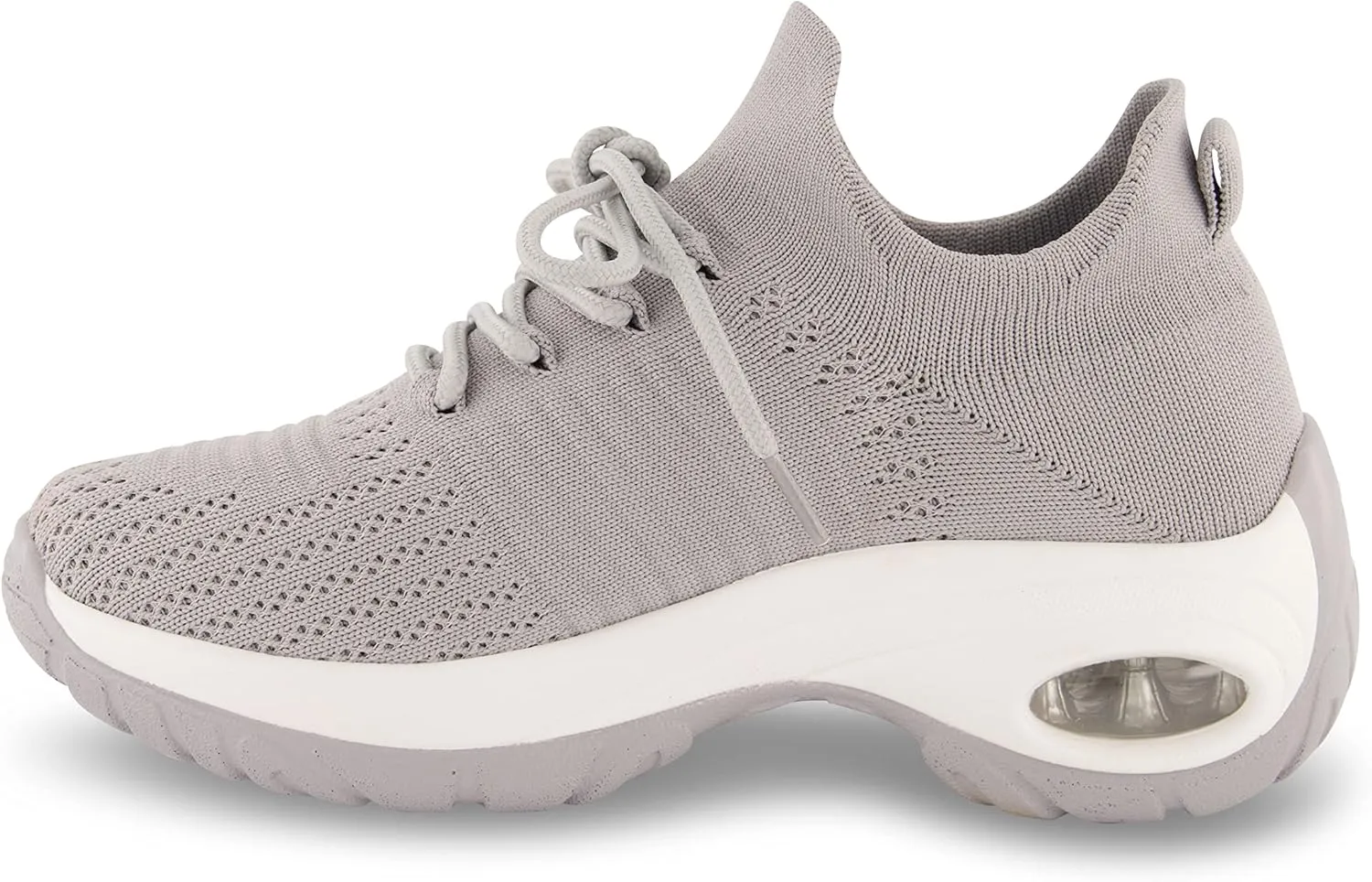 CUSHIONAIRE Women's Blaze Stretch Knit Slip on lace Sneaker  Memory Foam & LiteSole Technology