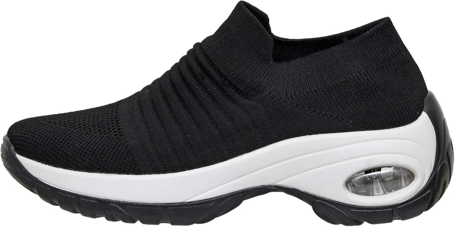 CUSHIONAIRE Women's Breeze Stretch Knit Slip on Sneaker  Memory Foam & LiteSole Technology
