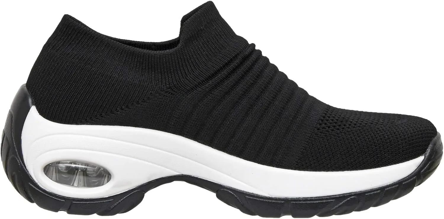 CUSHIONAIRE Women's Breeze Stretch Knit Slip on Sneaker  Memory Foam & LiteSole Technology