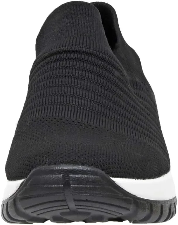 CUSHIONAIRE Women's Breeze Stretch Knit Slip on Sneaker  Memory Foam & LiteSole Technology