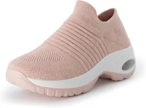 CUSHIONAIRE Women's Breeze Stretch Knit Slip on Sneaker  Memory Foam & LiteSole Technology