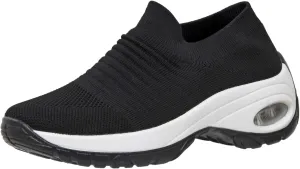 CUSHIONAIRE Women's Breeze Stretch Knit Slip on Sneaker  Memory Foam & LiteSole Technology