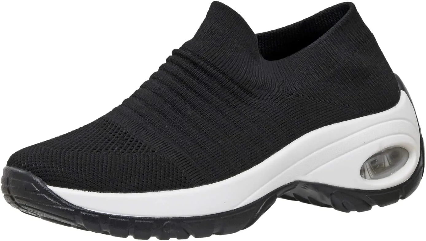 CUSHIONAIRE Women's Breeze Stretch Knit Slip on Sneaker  Memory Foam & LiteSole Technology