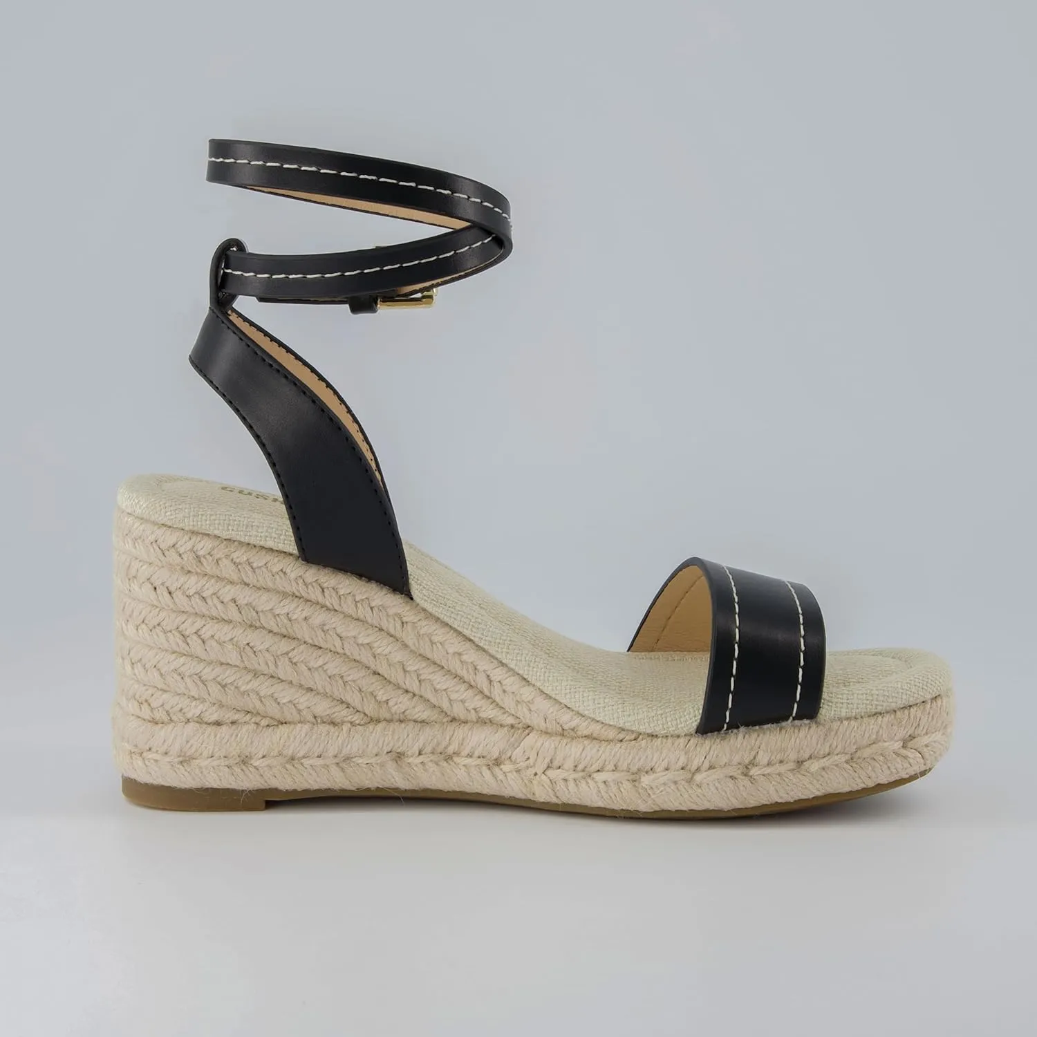 CUSHIONAIRE Women's Chico One Band Espadrille Wedge Sandal  Memory Foam