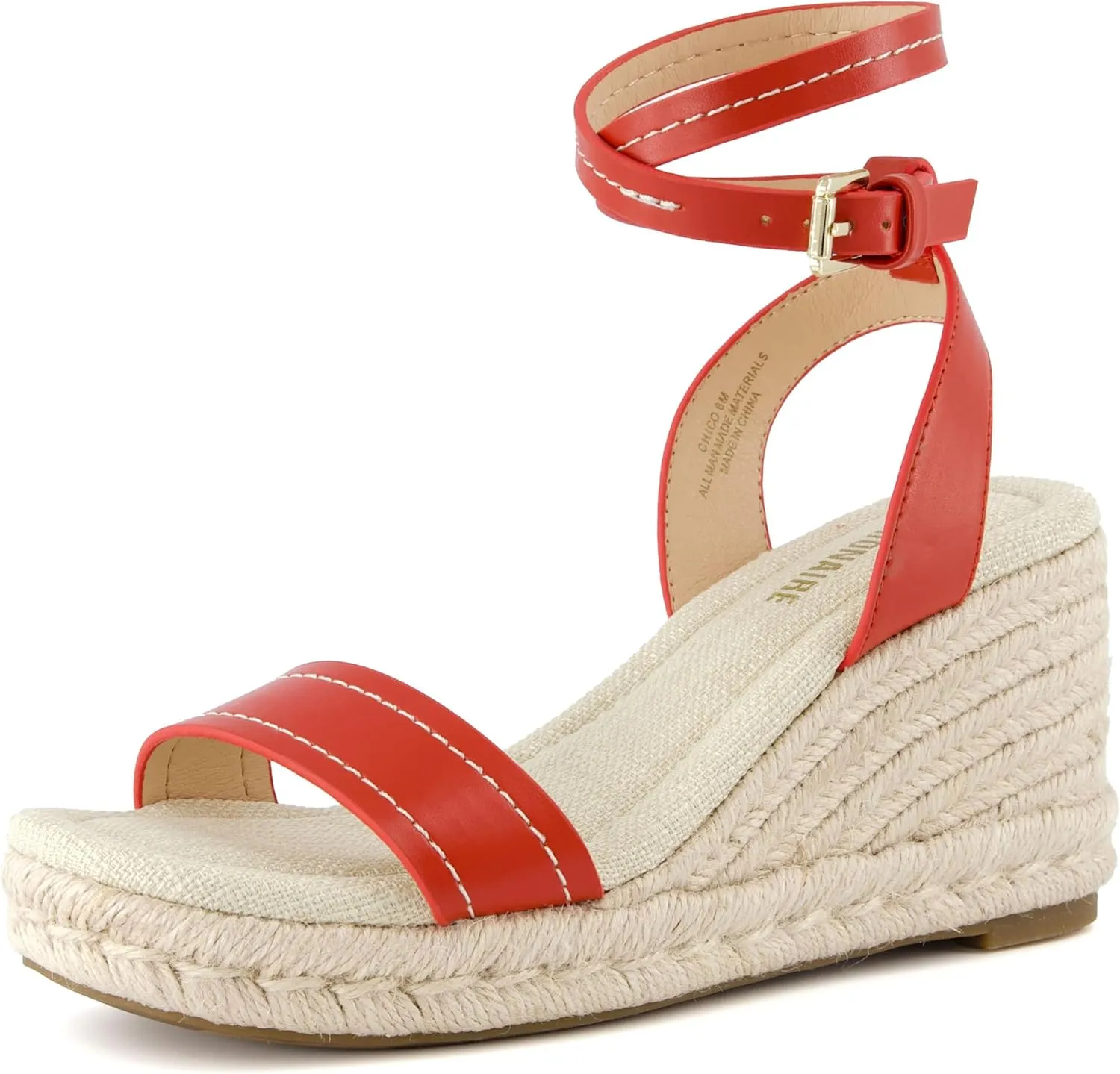 CUSHIONAIRE Women's Chico One Band Espadrille Wedge Sandal  Memory Foam