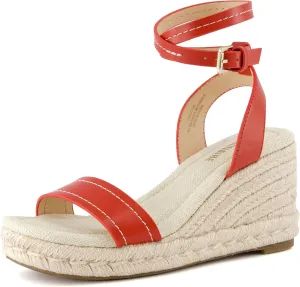 CUSHIONAIRE Women's Chico One Band Espadrille Wedge Sandal  Memory Foam