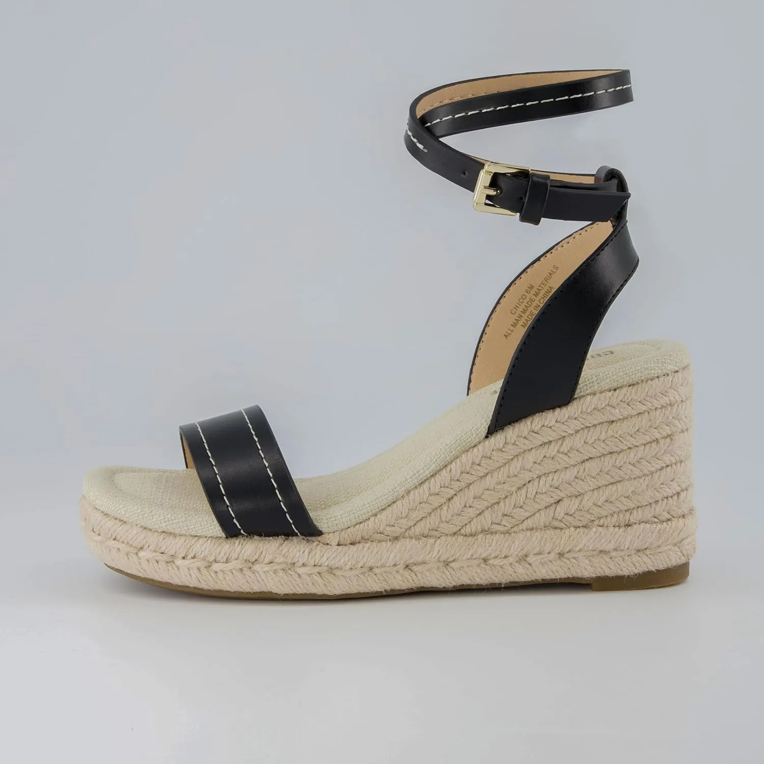 CUSHIONAIRE Women's Chico One Band Espadrille Wedge Sandal  Memory Foam
