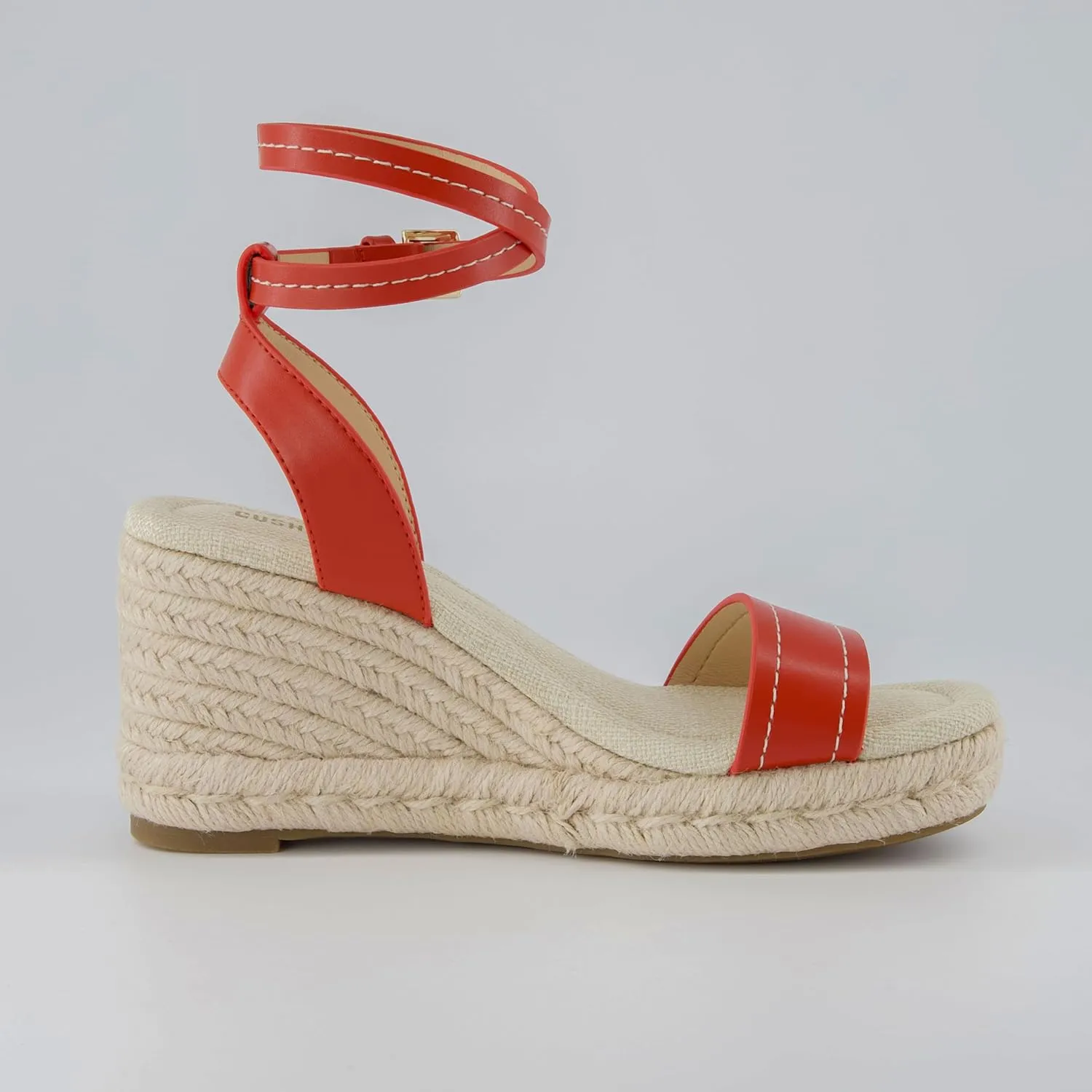 CUSHIONAIRE Women's Chico One Band Espadrille Wedge Sandal  Memory Foam