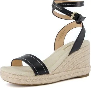 CUSHIONAIRE Women's Chico One Band Espadrille Wedge Sandal  Memory Foam