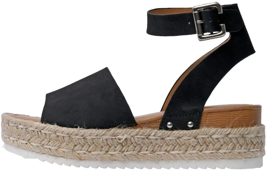 CUSHIONAIRE Women's Espadrille Flatform Open Toe Sandal