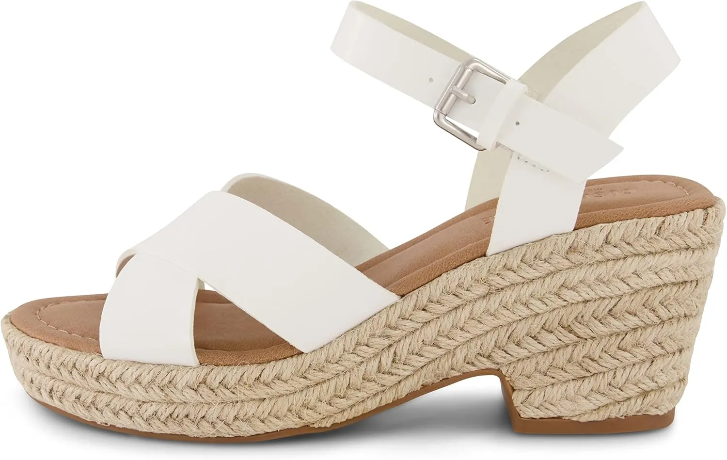CUSHIONAIRE Women's Robbie espadrille Wedge Sandal  Memory Foam and Wide Widths Available