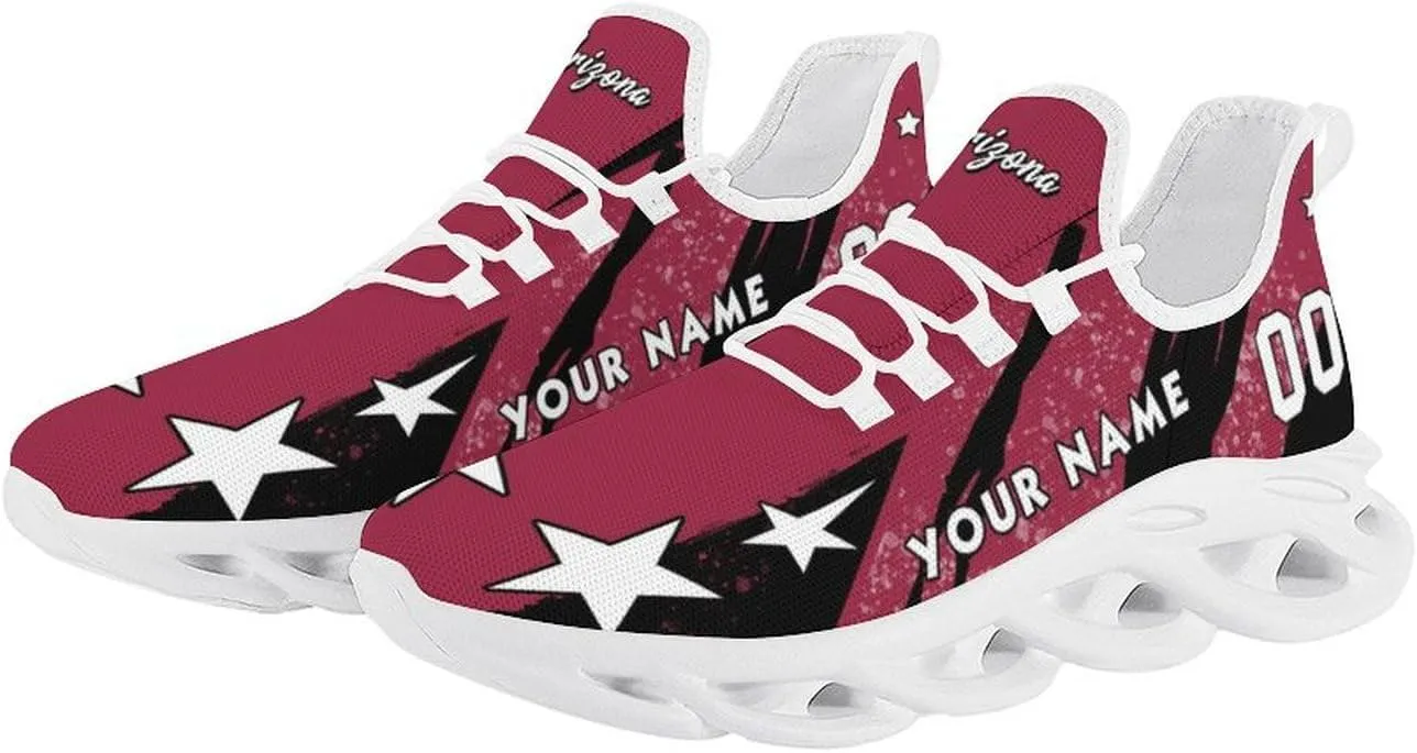 Custom Men's Sneakers Football Name & Number Breathable Fan Gift for Men Women Athletic Gym Slip-on Shoes Personalized Black White