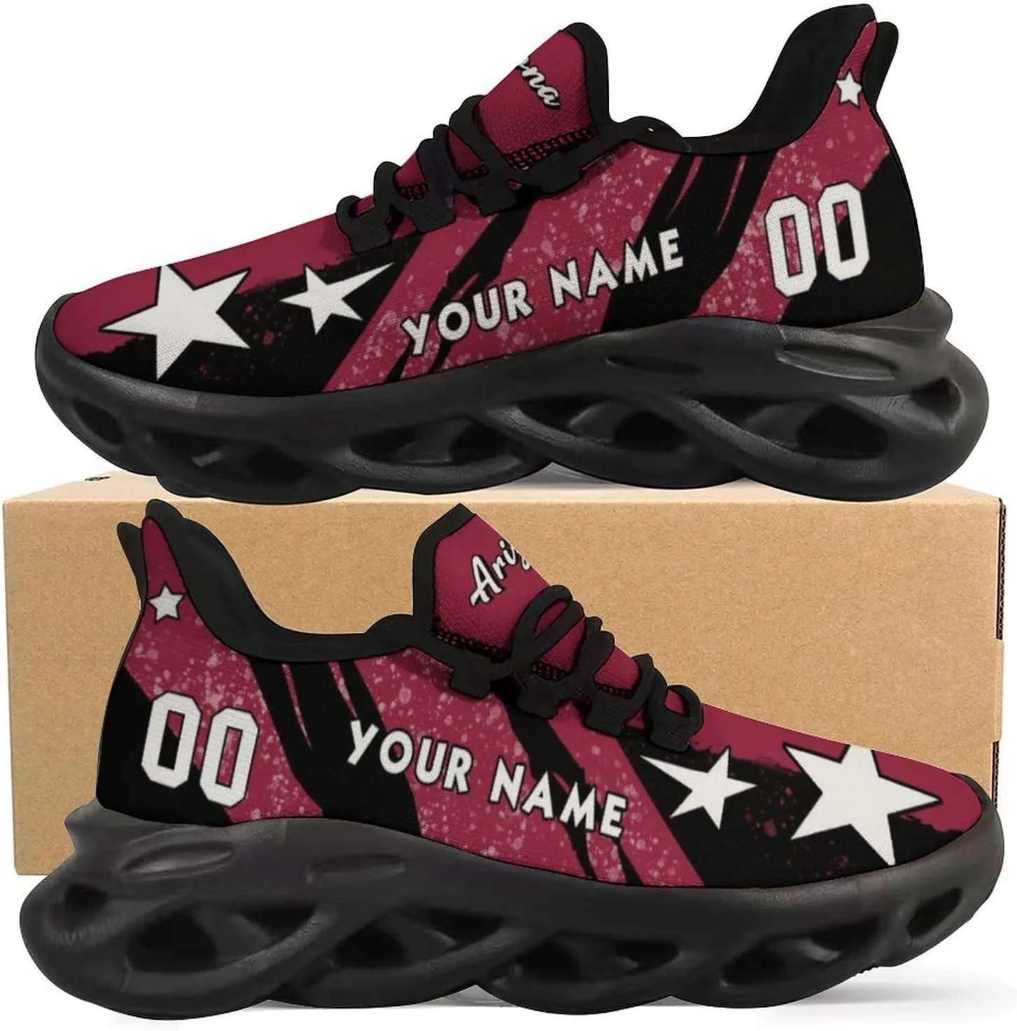 Custom Men's Sneakers Football Name & Number Breathable Fan Gift for Men Women Athletic Gym Slip-on Shoes Personalized Black White