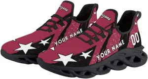 Custom Men's Sneakers Football Name & Number Breathable Fan Gift for Men Women Athletic Gym Slip-on Shoes Personalized Black White