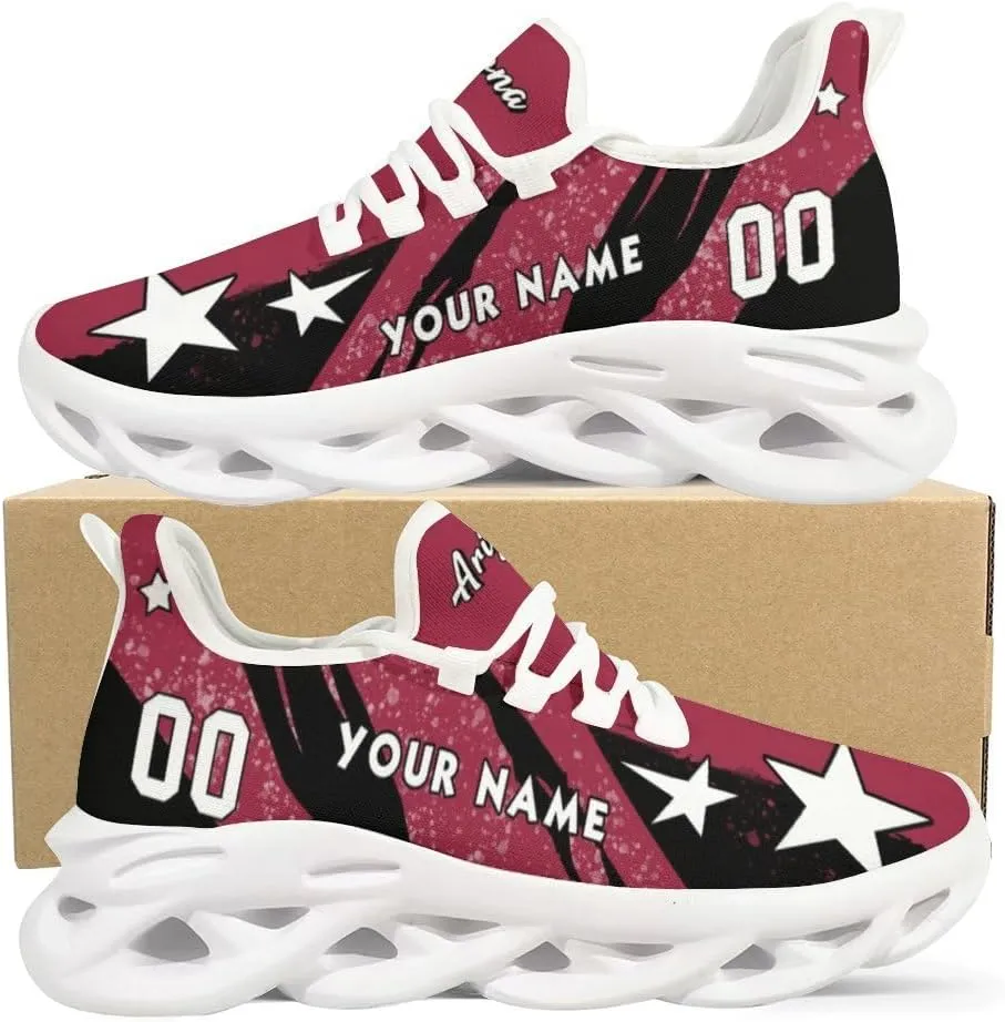 Custom Men's Sneakers Football Name & Number Breathable Fan Gift for Men Women Athletic Gym Slip-on Shoes Personalized Black White