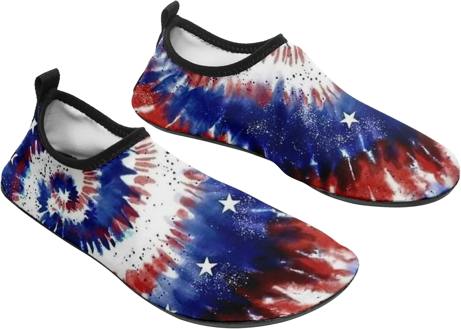 Customizable USA Flag Quick-Dry Water Shoes Stretch Fabric Slip-On Barefoot Beach Shoes Aqua Yoga Socks for Swim Surf