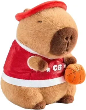 Cute Capybara Plush Toy Overhead Basketball Soft Plush Toy Cute Kids Gift Brown 9 Inches